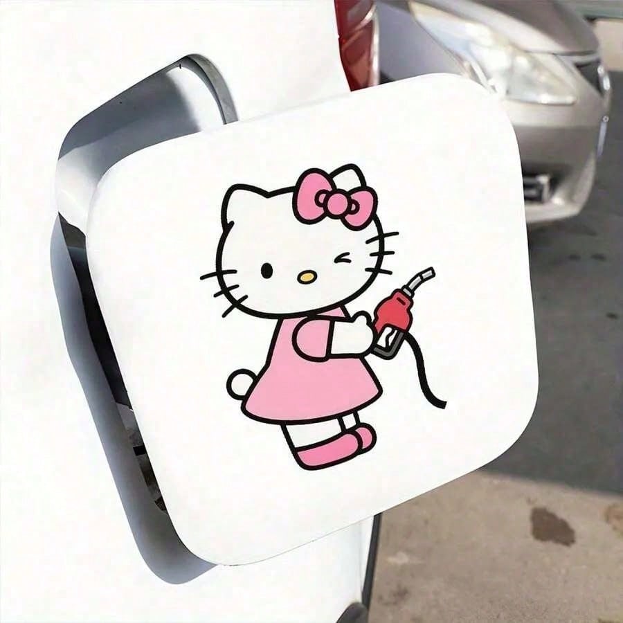 SANRIO 1pc Funny Expression Hello Kitty Cartoon KT Cat Car Sticker, Suitable For Glass Car Body Decoration, Smooth Surface, Car, Motorcycle, Electric Vehicle, Daily Fun Decorative Sticker, Waterproof