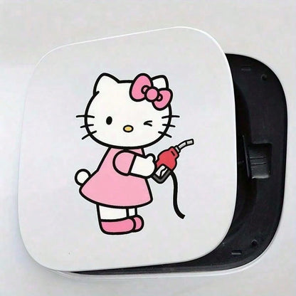 SANRIO 1pc Hello Kitty Car Sticker, Cute Cartoon Fuel Tank Sticker, Car Body Exterior Decor, KT Cat Fun Creative Sticker, Self-Adhesive No Residue Glossy Finish, Suitable For Cars, Trucks, Motorcycles