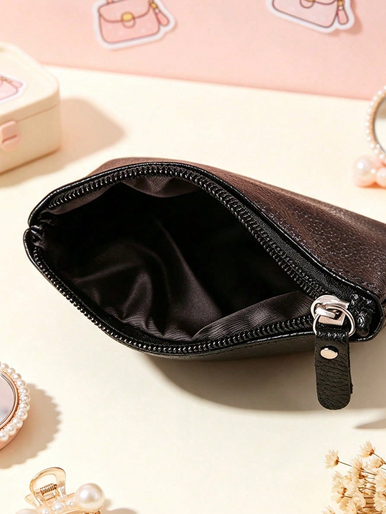 SANRIO 1Pc Hello Kitty Mini Wallet, Cute PU Coin Purse, Fashion PU Leather Small Zipper Wallet & Card Holder, For Keys/ID, Easy-To-Clean Daily Carry Wallet