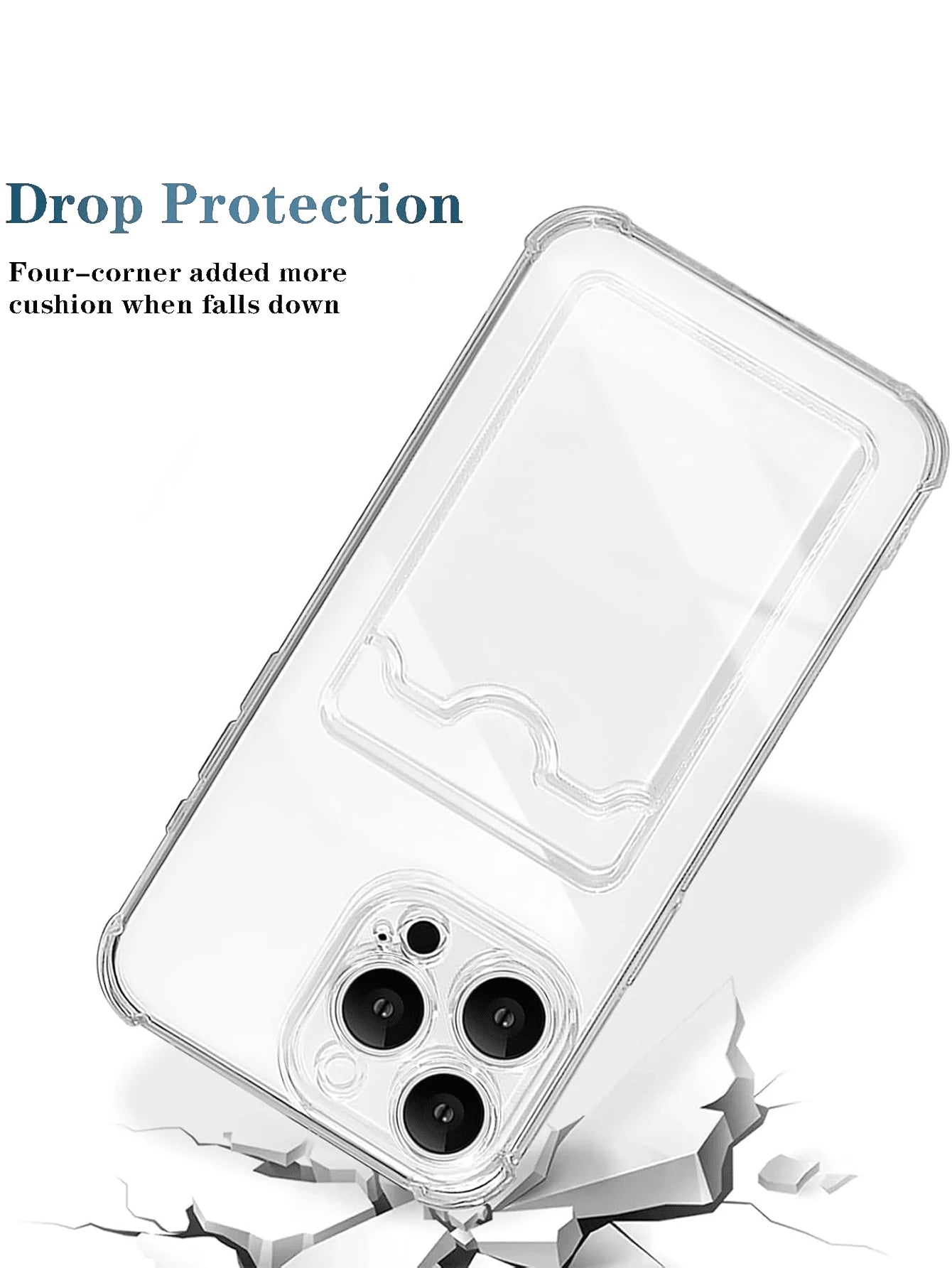 Screen Protection Cardholder Phone Cases Silicone Wallet Card Holder Cardholder Phone Cases Solid Color Material Silicone Cardholder Transparent Card Slot Phone Case, Compatible With Iphone, Galaxy, H