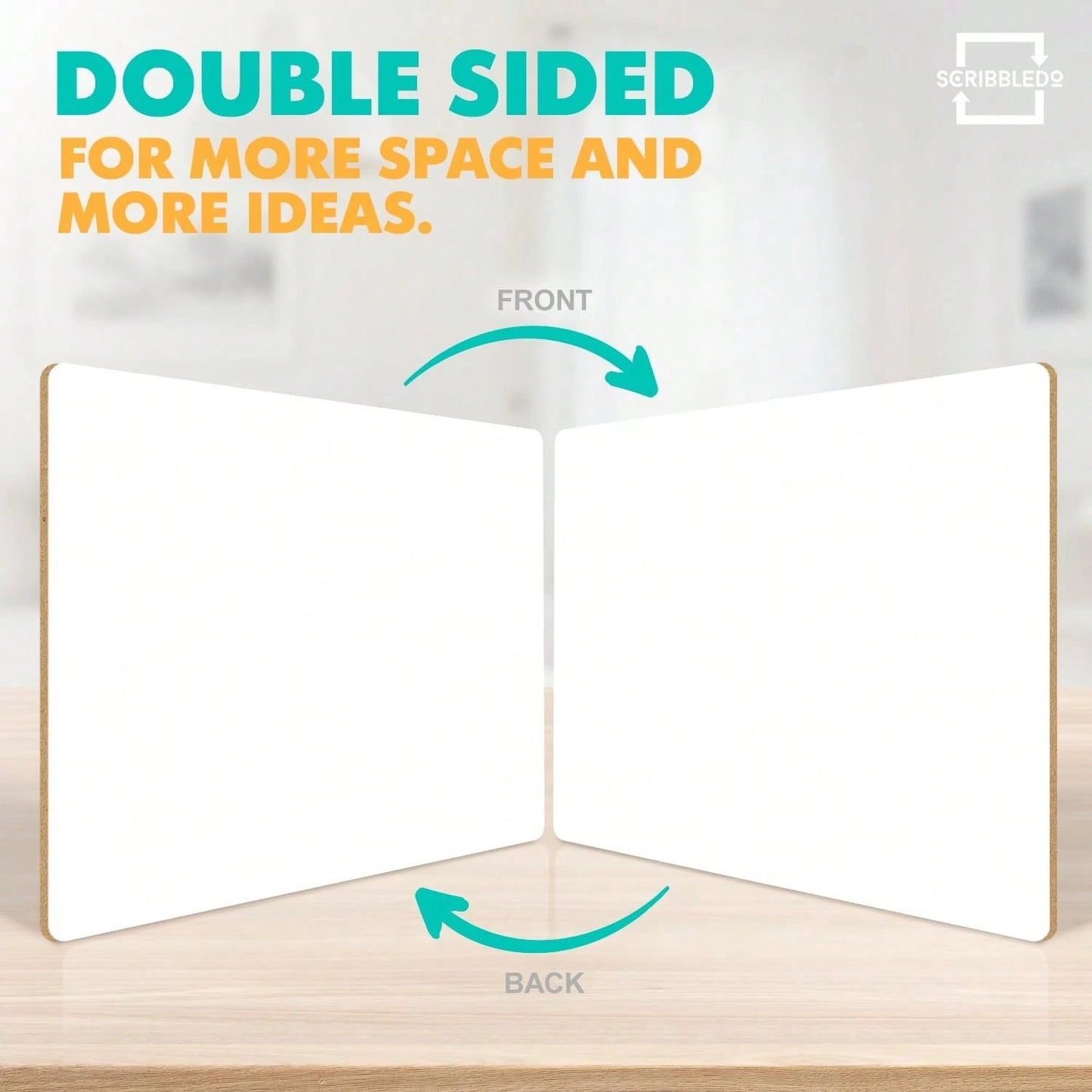 SCRIBBLEDO Small Dry Erase Boards 2 Pack 9x12 Double Sided Whiteboard| Double Sided White Boards, Wipes Clean No Ghosting, Sturdy Engineered Wood
