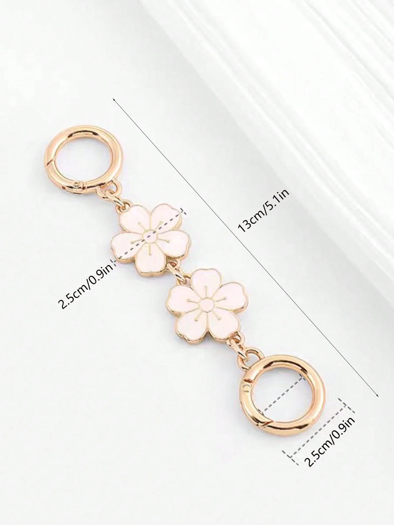 Seka Paul Cherry Blossoms Pattern Bag Extension Chain Underarm Bag Chain For Replacement Shoulder Strap.Cherry Blossoms Shape Fastener Bag Extension Chain Bag Shoulder Strap Bag Accessories Bag Extend