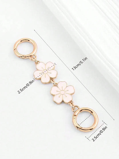 Seka Paul Cherry Blossoms Pattern Bag Extension Chain Underarm Bag Chain For Replacement Shoulder Strap.Cherry Blossoms Shape Fastener Bag Extension Chain Bag Shoulder Strap Bag Accessories Bag Extend