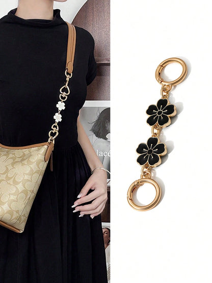 Seka Paul Cherry Blossoms Pattern Bag Extension Chain Underarm Bag Chain For Replacement Shoulder Strap.Cherry Blossoms Shape Fastener Bag Extension Chain Bag Shoulder Strap Bag Accessories Bag Extend
