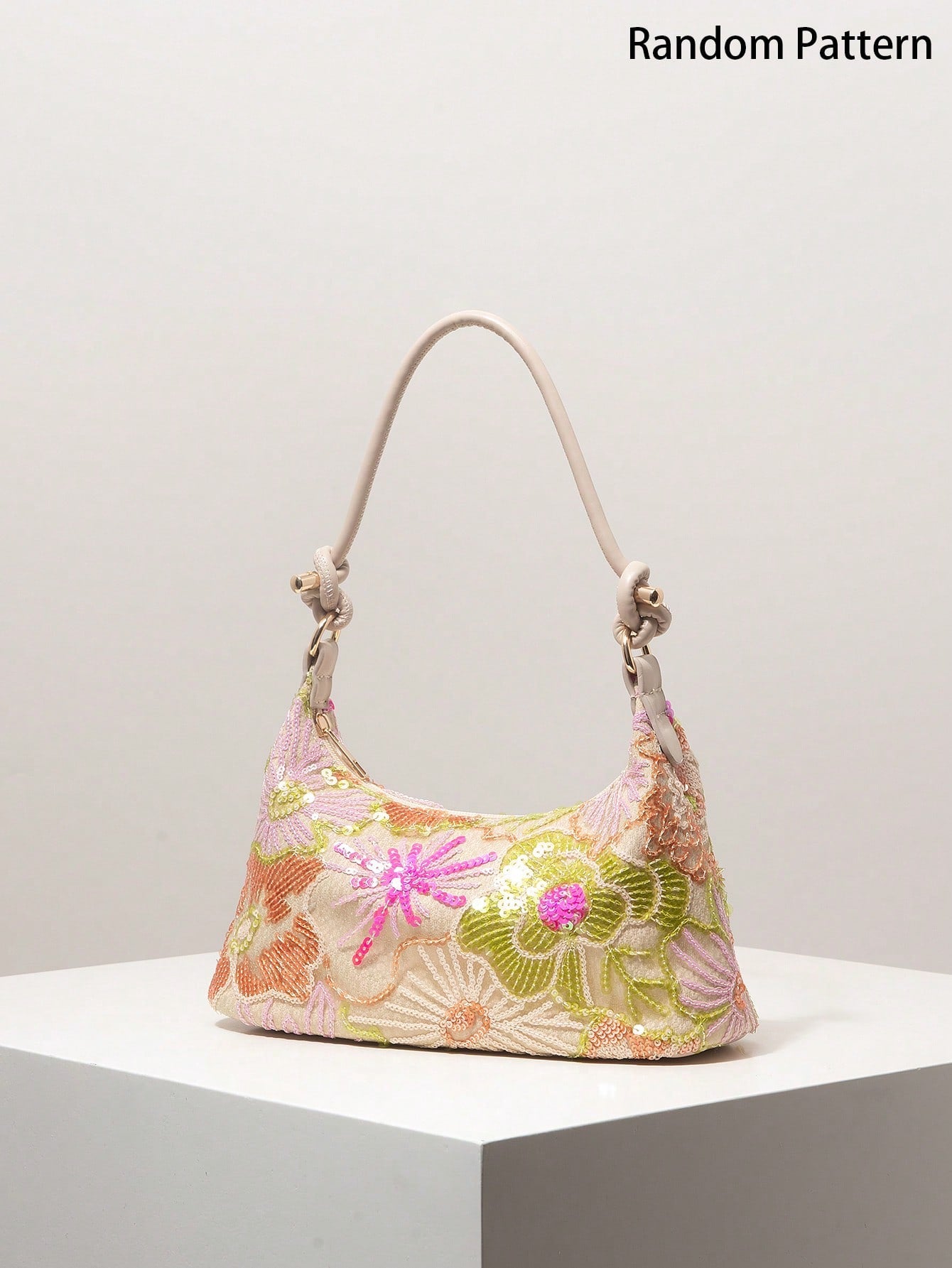 Sequin Shoulder Bag, Floral Embroidered Bag, Elegant Party Clutch, Prom Accessory, Wedding Supplies, Fashion Women Handbag, Gift For Her, Vintage Look