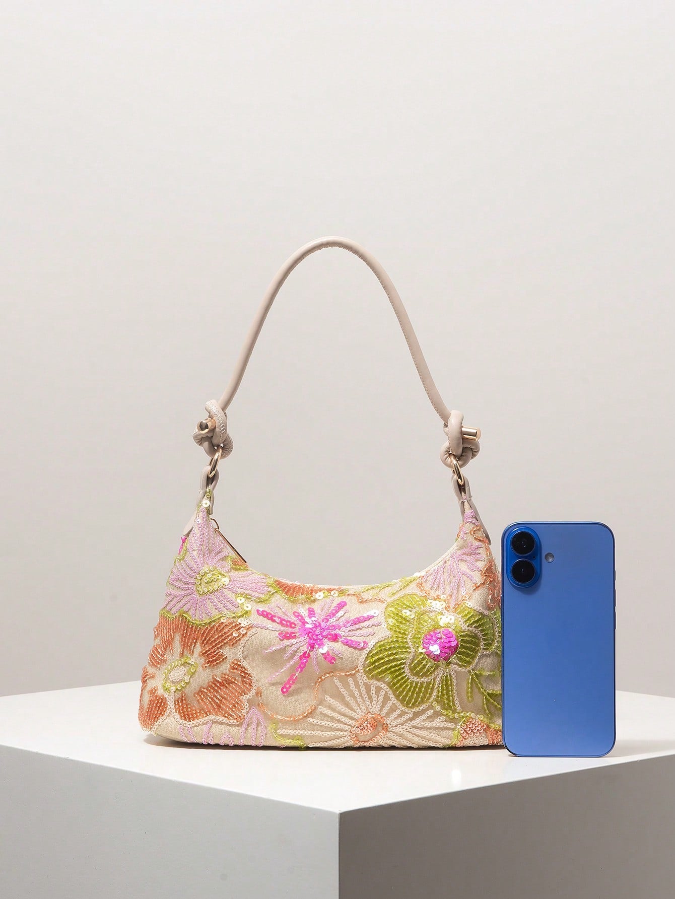 Sequin Shoulder Bag, Floral Embroidered Bag, Elegant Party Clutch, Prom Accessory, Wedding Supplies, Fashion Women Handbag, Gift For Her, Vintage Look