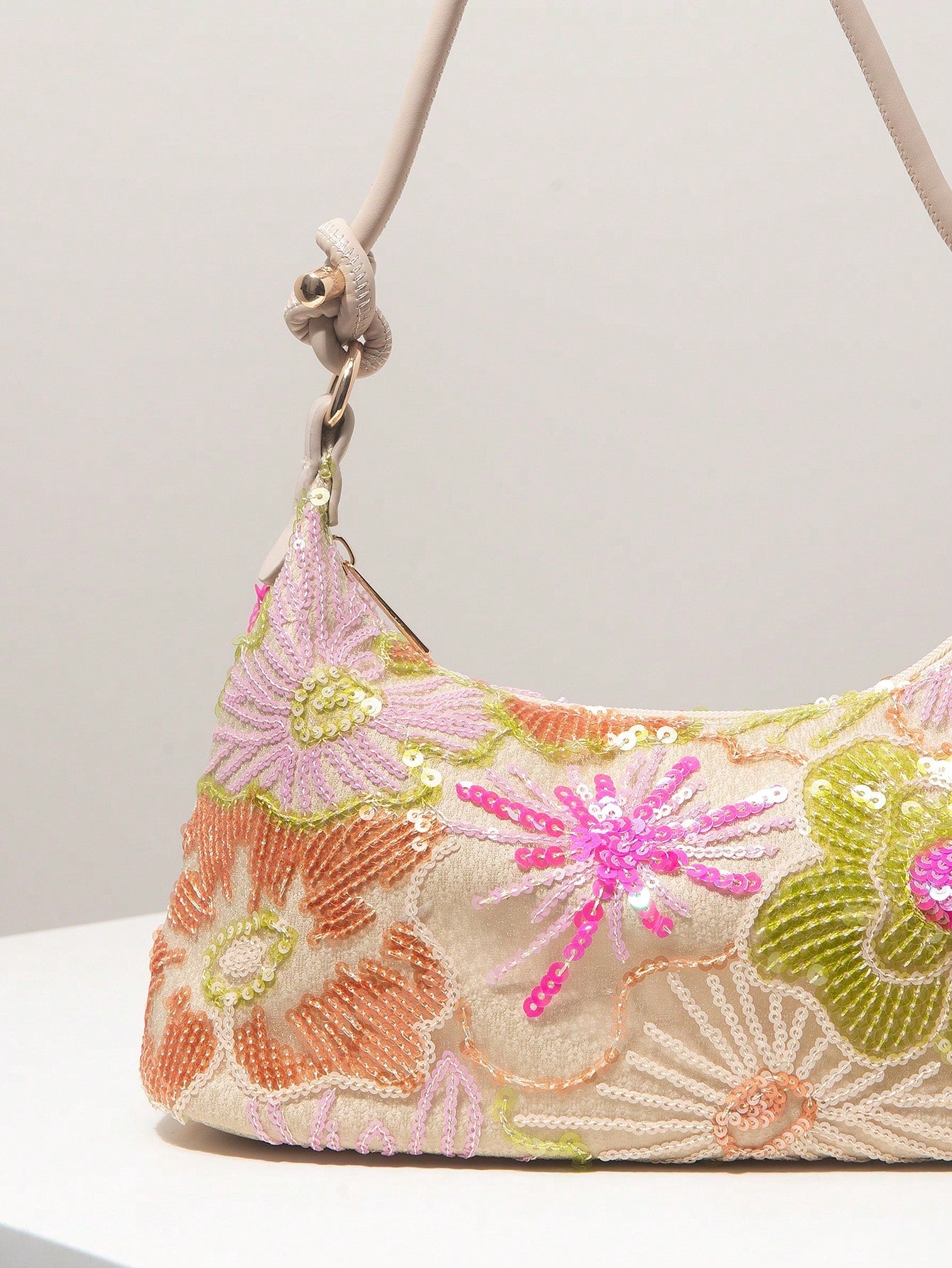 Sequin Shoulder Bag, Floral Embroidered Bag, Elegant Party Clutch, Prom Accessory, Wedding Supplies, Fashion Women Handbag, Gift For Her, Vintage Look