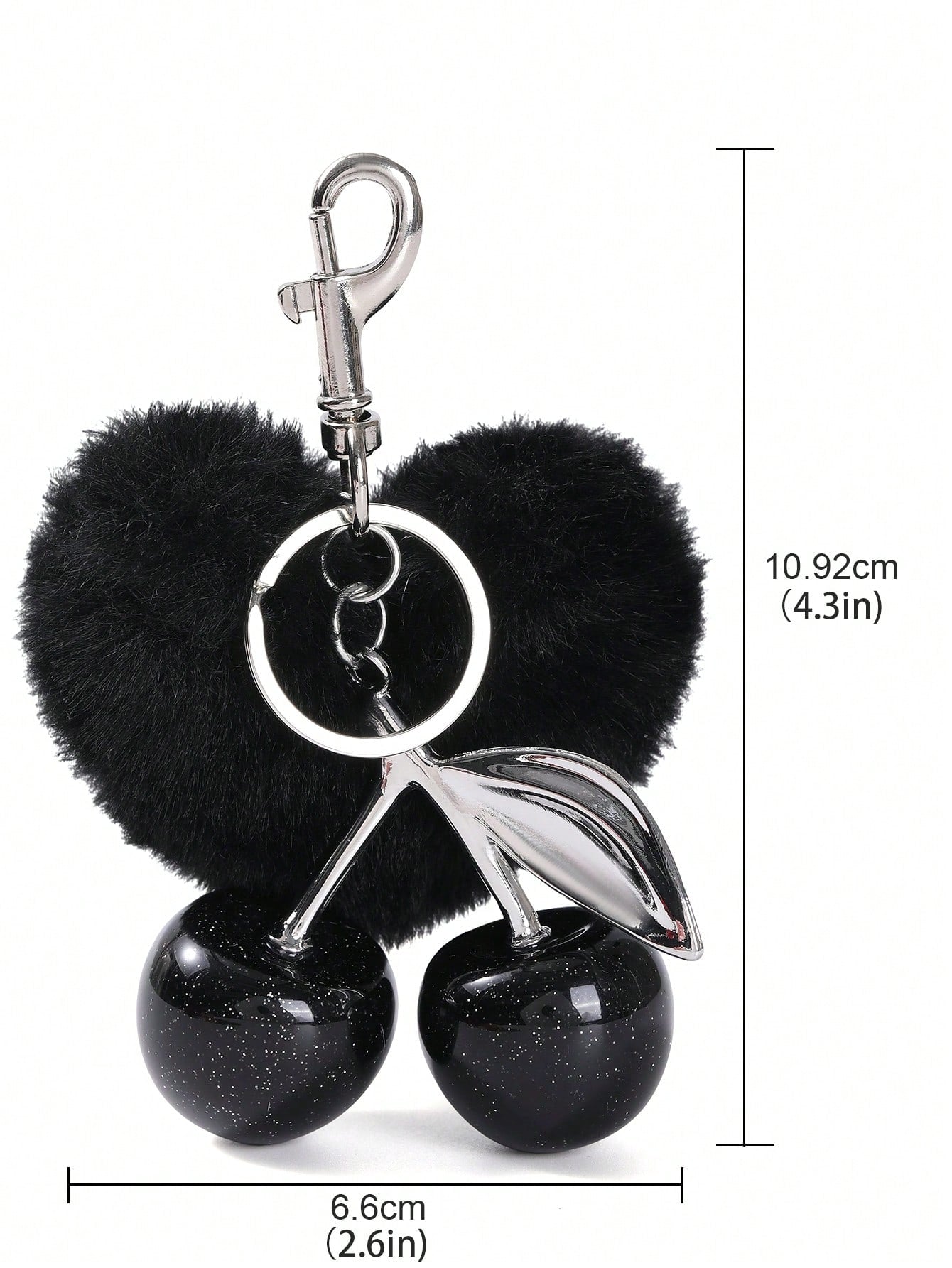 SGIAWETA-1pc Cherry Shaped Keychain- Car Cherry Accessory Keychain, Women On & Valentine's Day (Size: 4.3in/10.92cm X 2.6in/6.6cm, Cherry Size: 1.26in/3.2cm)-Birthdaygift