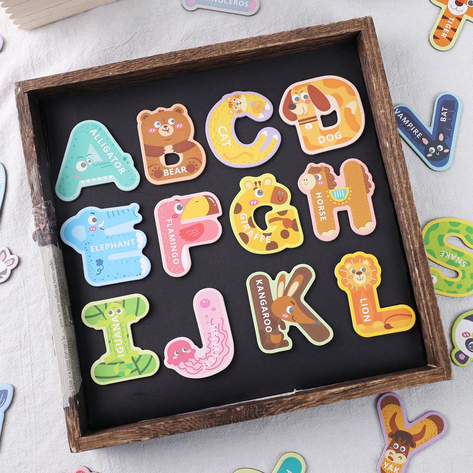 SHINDEL Magnetic Letters For Toddlers, 26 Large Animal Alphabet Magnets, Educational Learning Toys, Fridge Magnetic Letters Set