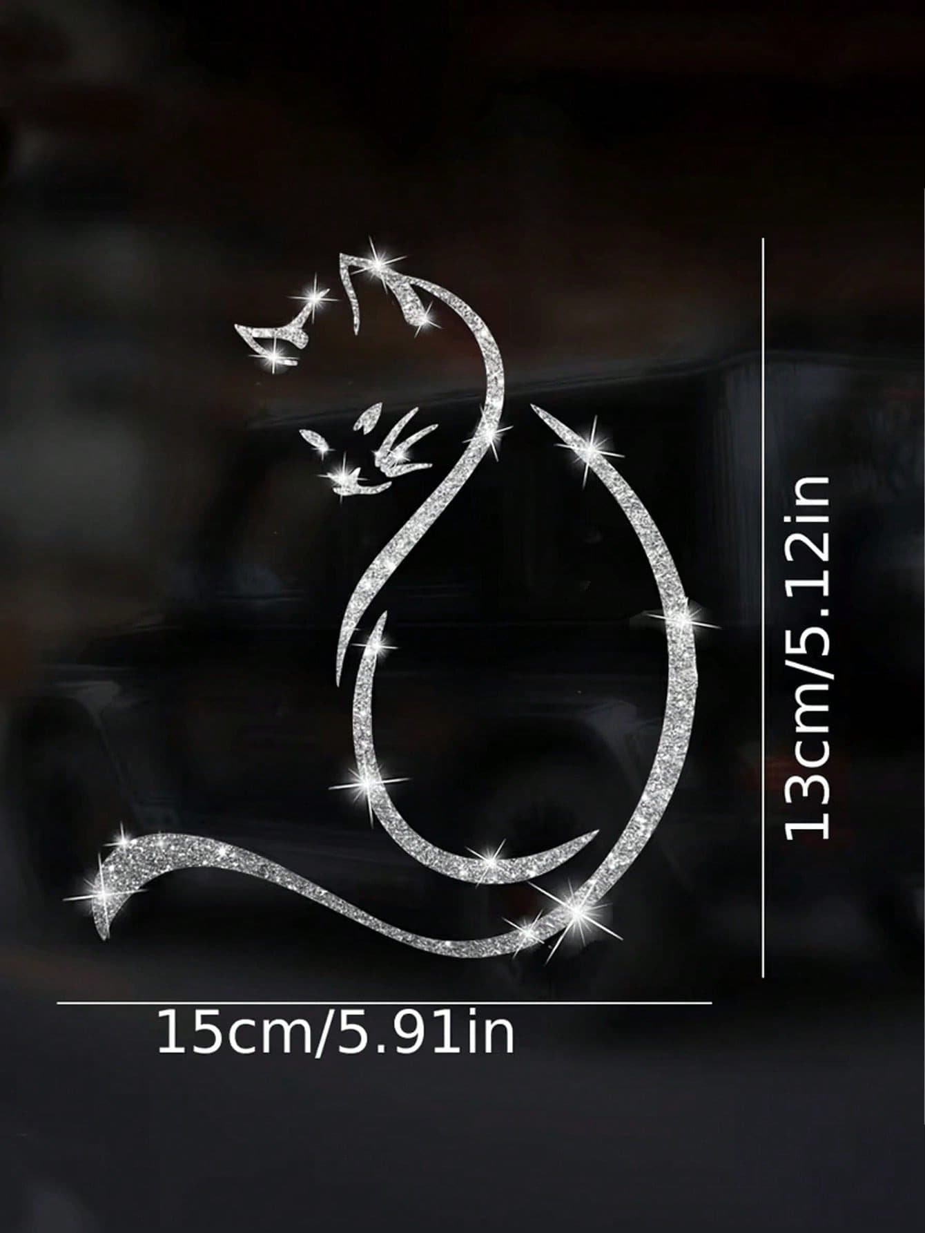 Shiny Glitter Rainbow Cat Car Sticker, Cute Cartoon Animal Vinyl Decal, Waterproof Self-Adhesive Decals For Auto Window, Motorcycle, Laptop & Home Decor
