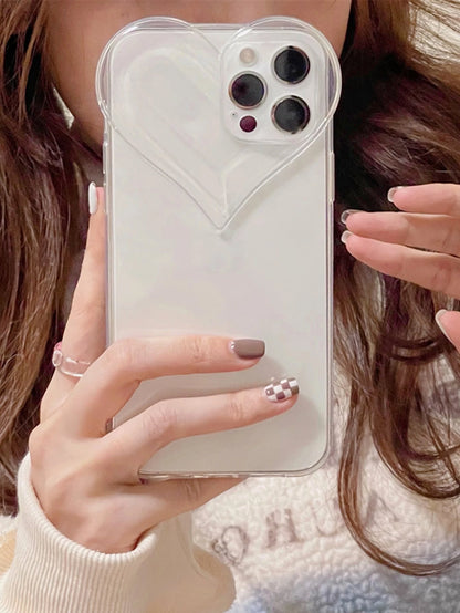 Shockproof 3D Heart Transparent Phone Case, Suitable For IPhone 17 Pro Max/17 Pro/17 Air/17/16 Pro Max/16 Pro Max/16/16 Pro/15/15 Pro Max/15 Pro/15 Plus/11/12/13/14 Pro Max/XS/XR/11 Pro/11 Pro Max/12