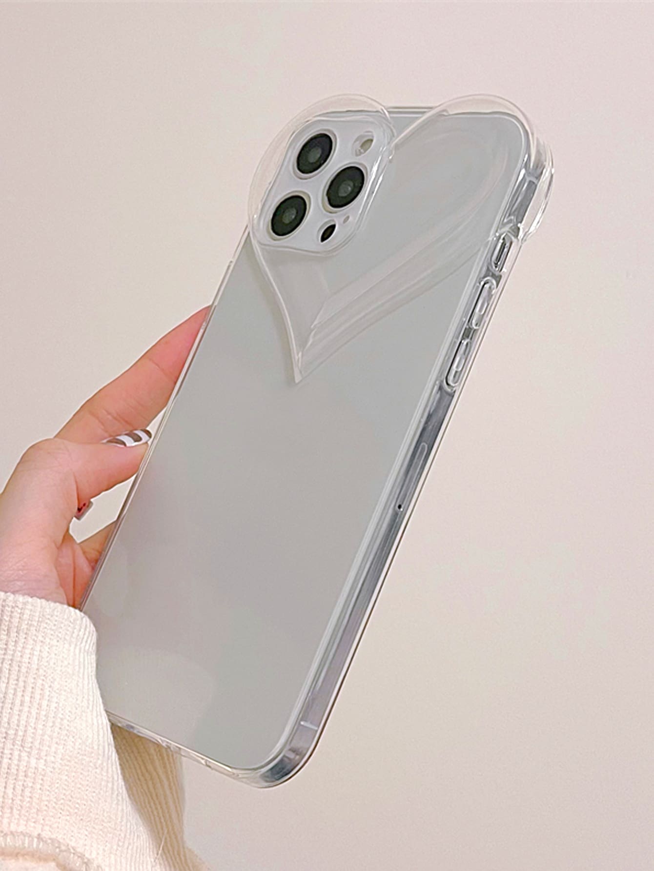 Shockproof 3D Heart Transparent Phone Case, Suitable For IPhone 17 Pro Max/17 Pro/17 Air/17/16 Pro Max/16 Pro Max/16/16 Pro/15/15 Pro Max/15 Pro/15 Plus/11/12/13/14 Pro Max/XS/XR/11 Pro/11 Pro Max/12