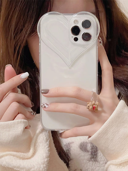 Shockproof 3D Heart Transparent Phone Case, Suitable For IPhone 17 Pro Max/17 Pro/17 Air/17/16 Pro Max/16 Pro Max/16/16 Pro/15/15 Pro Max/15 Pro/15 Plus/11/12/13/14 Pro Max/XS/XR/11 Pro/11 Pro Max/12
