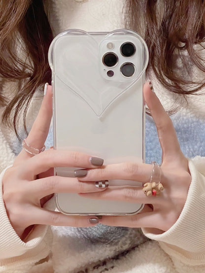 Shockproof 3D Heart Transparent Phone Case, Suitable For IPhone 17 Pro Max/17 Pro/17 Air/17/16 Pro Max/16 Pro Max/16/16 Pro/15/15 Pro Max/15 Pro/15 Plus/11/12/13/14 Pro Max/XS/XR/11 Pro/11 Pro Max/12