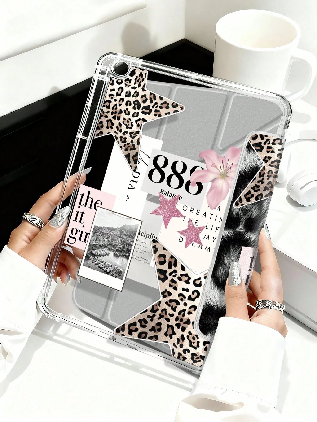 Shockproof Leopard Print Basic Pad Premium Case Leopard Print Starry Sky Pattern Tablet Protective Case Compatible With Ipad Air 8 (M4) 2026 (11-Inch), Air 8 (M4) 2026 (13-Inch), Air 11 Inch M3 2025