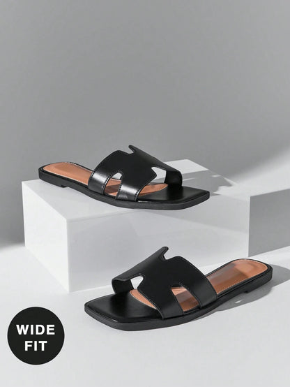 SHUZIA Women Wide Fit Flat Sandals, Open Toe, Fashion, Beach, Non-Slip, Slip-On, Stylish Low Heel Sandals Holiday Vacay Vibe For Summer Shoes Spring Shoes Spring Break Easter Mother's Day Present For