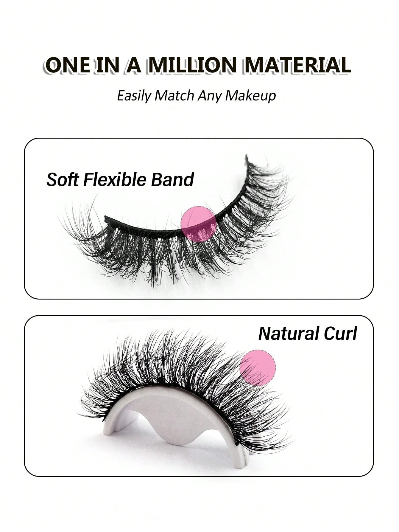 Sibeuna 10 Pairs Fluffy Natural Faux Mink Eyelashes, Natural Curly, Soft & Lightweight, Reusable, Black Thin Band False Eyelashes,Cat Eye Lashes