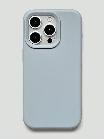 Silicone Blue Solid Color Solid Blue Liquid Silicone High-Quality Liquid Silicone Phone Case With Groove Button Design, Compatible With IPhone 17 AIR 16 15 14 13 12 11 Pro Max, Soft Waxy Texture, Skin