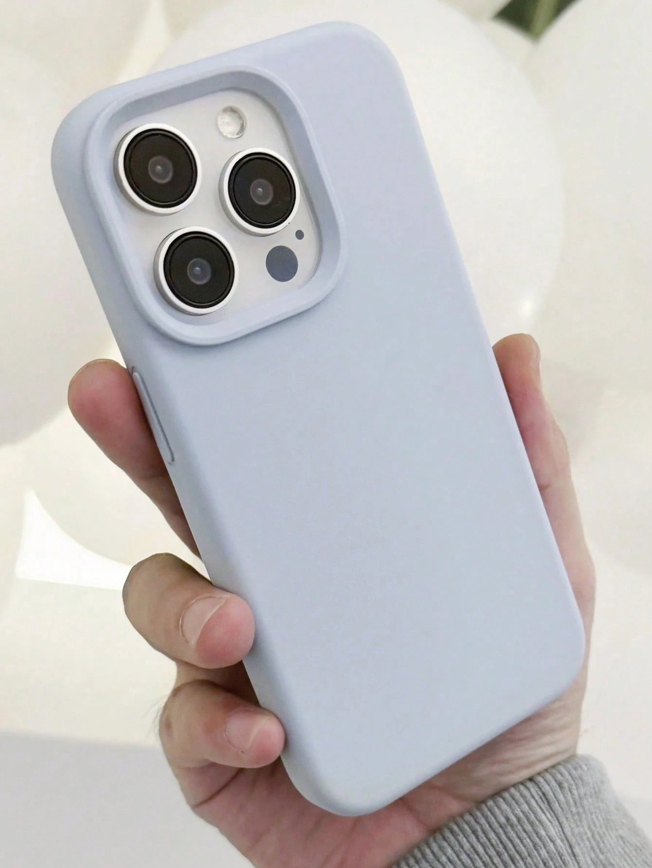 Silicone Blue Solid Color Solid Blue Liquid Silicone High-Quality Liquid Silicone Phone Case With Groove Button Design, Compatible With IPhone 17 AIR 16 15 14 13 12 11 Pro Max, Soft Waxy Texture, Skin