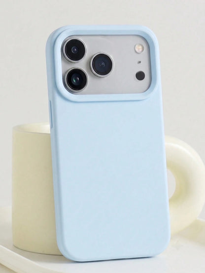 Silicone Blue Solid Color Solid Blue Liquid Silicone High-Quality Liquid Silicone Phone Case With Groove Button Design, Compatible With IPhone 17 AIR 16 15 14 13 12 11 Pro Max, Soft Waxy Texture, Skin