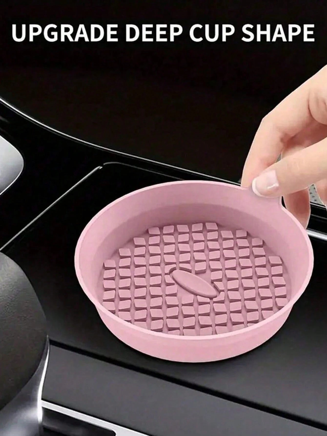 Silicone Car Cup Holder Coasters, Universal Non-Slip Embedded Car Interior Accessories- Insertable Cup Mat For Car Cup Holders