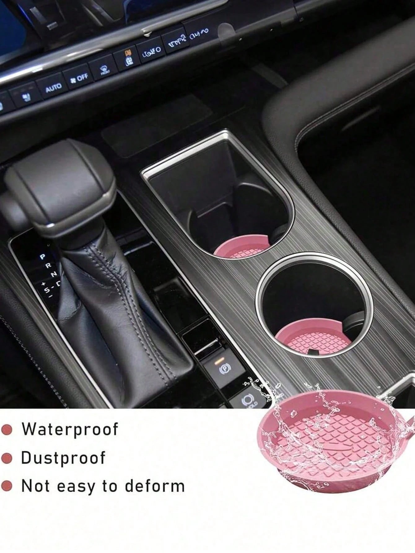 Silicone Car Cup Holder Coasters, Universal Non-Slip Embedded Car Interior Accessories- Insertable Cup Mat For Car Cup Holders