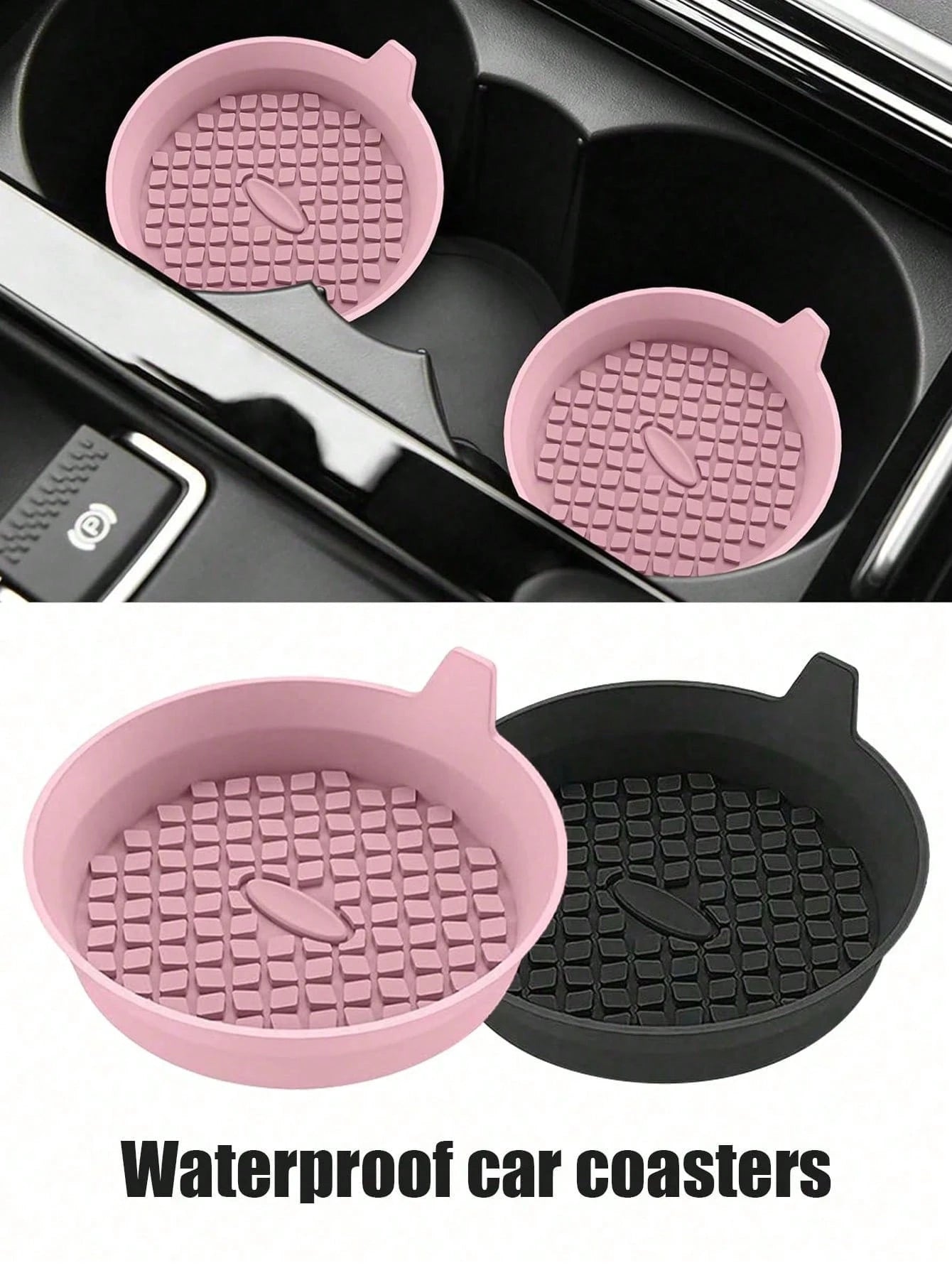 Silicone Car Cup Holder Coasters, Universal Non-Slip Embedded Car Interior Accessories- Insertable Cup Mat For Car Cup Holders