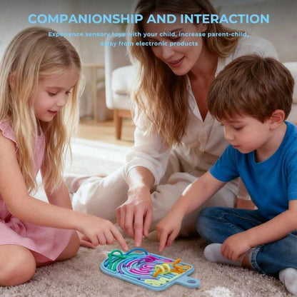 Silicone Sensory Activity Board, Double-Sided Pressure Relief Toy Suitable For Anxiety, Stress, ADHD, Autism And Soothing, Noise-Free And Mess-Free, Comes With Portable Travel Bag And 12 Pull Strings