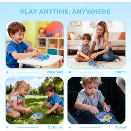 Silicone Sensory Activity Board, Double-Sided Pressure Relief Toy Suitable For Anxiety, Stress, ADHD, Autism And Soothing, Noise-Free And Mess-Free, Comes With Portable Travel Bag And 12 Pull Strings