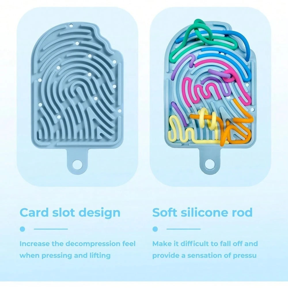Silicone Sensory Activity Board, Double-Sided Pressure Relief Toy Suitable For Anxiety, Stress, ADHD, Autism And Soothing, Noise-Free And Mess-Free, Comes With Portable Travel Bag And 12 Pull Strings