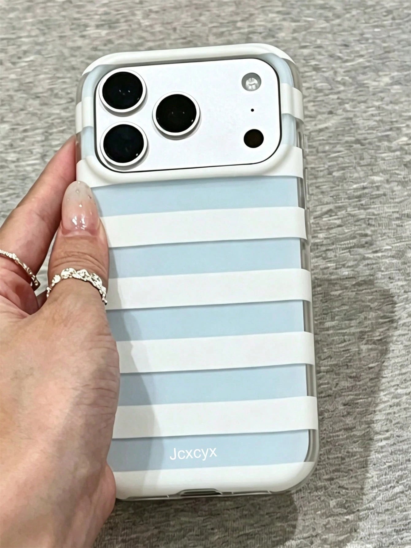 Simple Fashion Pink Blue Stripes Glossy Jelly Phone Case Compatible With IPhone 17 Pro Max 17 Pro 17 16 Pro Max 16 Pro 16 15 Pro Max 15 Pro 14 Pro Max 14 Pro 13 12 11 Cute Macaron Color Anti-Drop Prot
