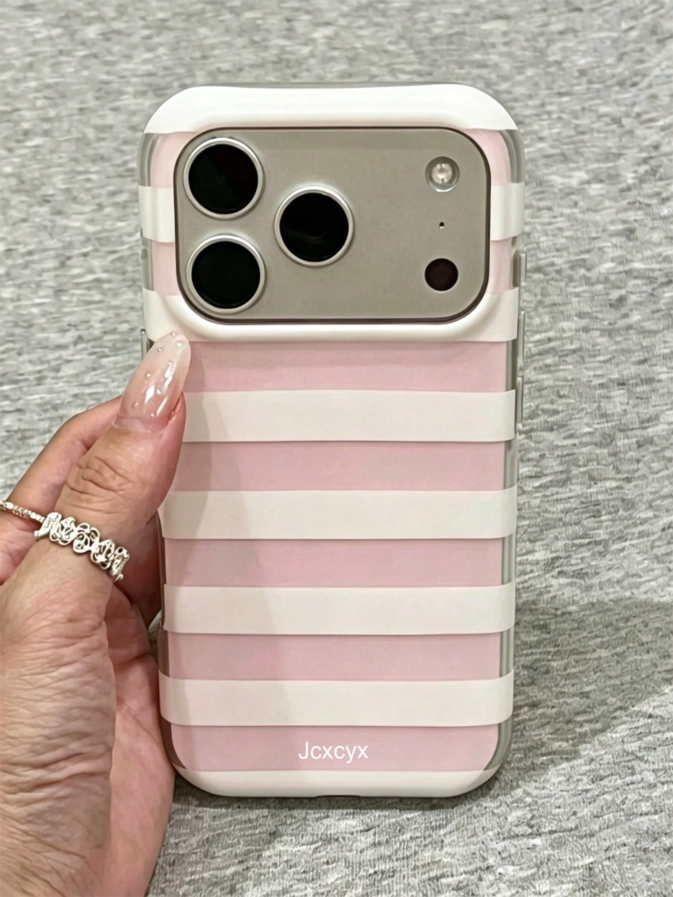 Simple Fashion Pink Blue Stripes Glossy Jelly Phone Case Compatible With IPhone 17 Pro Max 17 Pro 17 16 Pro Max 16 Pro 16 15 Pro Max 15 Pro 14 Pro Max 14 Pro 13 12 11 Cute Macaron Color Anti-Drop Prot