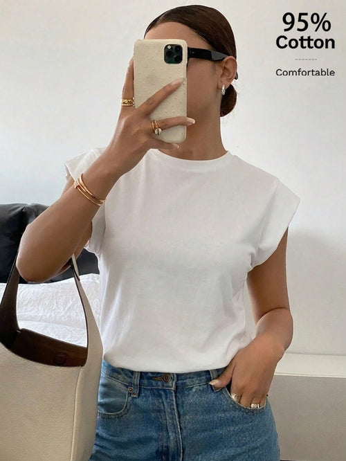 Siren Gaze Women's Casual Short Sleeve T-Shirt, 95% Cotton, Casual,Elegant,Summer, Y2k
