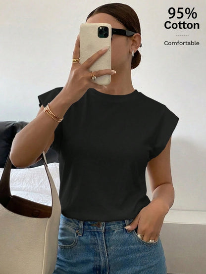 Siren Gaze Women's Casual Short Sleeve T-Shirt, 95% Cotton, Casual,Elegant,Summer, Y2k