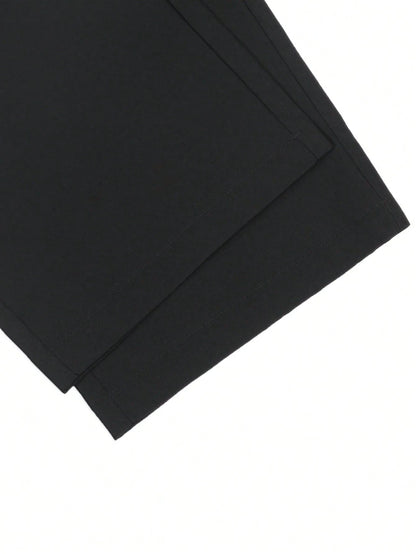 SLATEMANN Men's Designer Dress Pants, Fashion Casual Formal Black Suit Pants, Elegant Draping Effect, Ceremony
