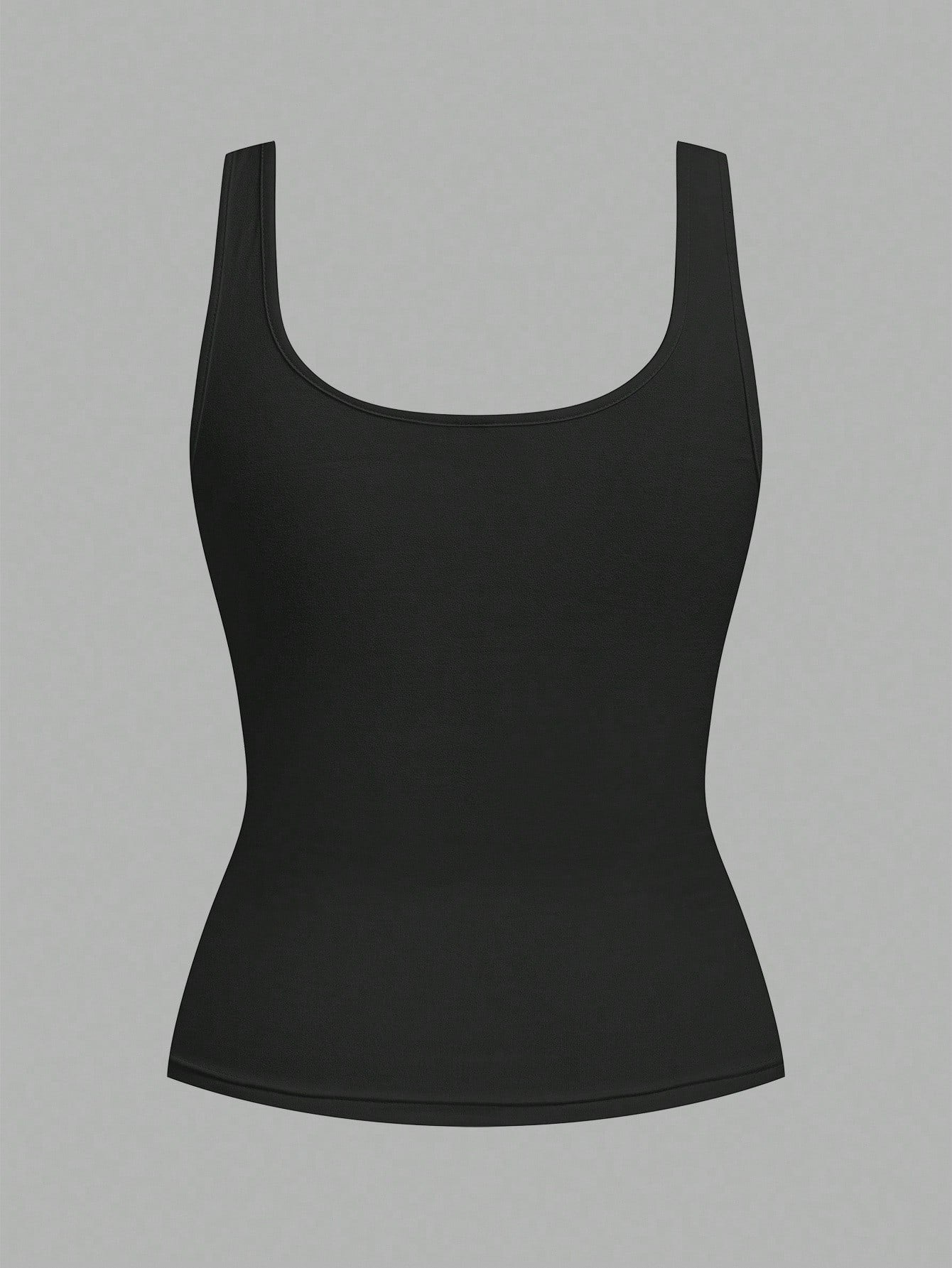 Slaydiva 2pcs Women Casual Scoop Neck Ruched Waist Fitted Tank Top Set, Versatile For Daily Wear