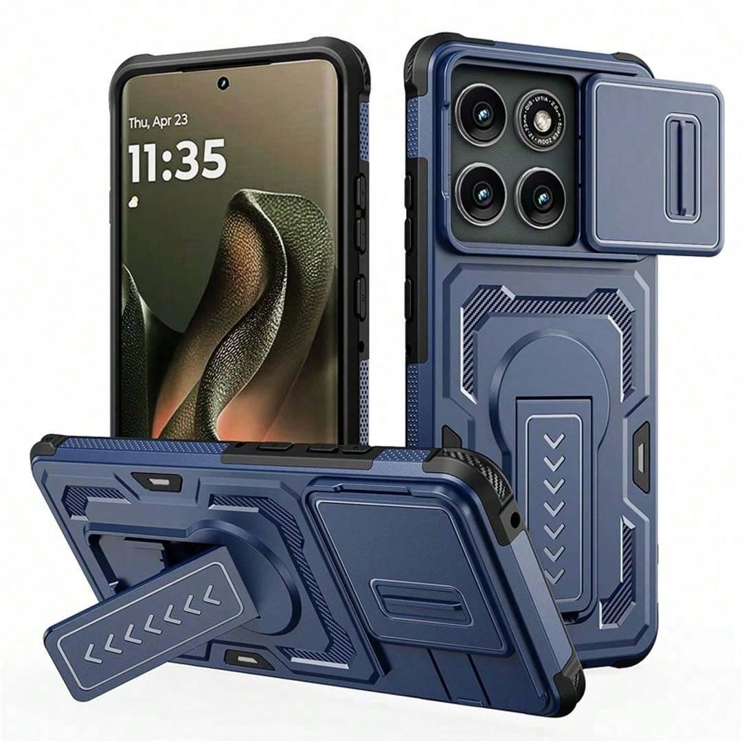 Sliding Window Armor Shockproof Phone Case For Moto G Stylus Heavy Duty Anti-Drop Protective Hard Back Cover