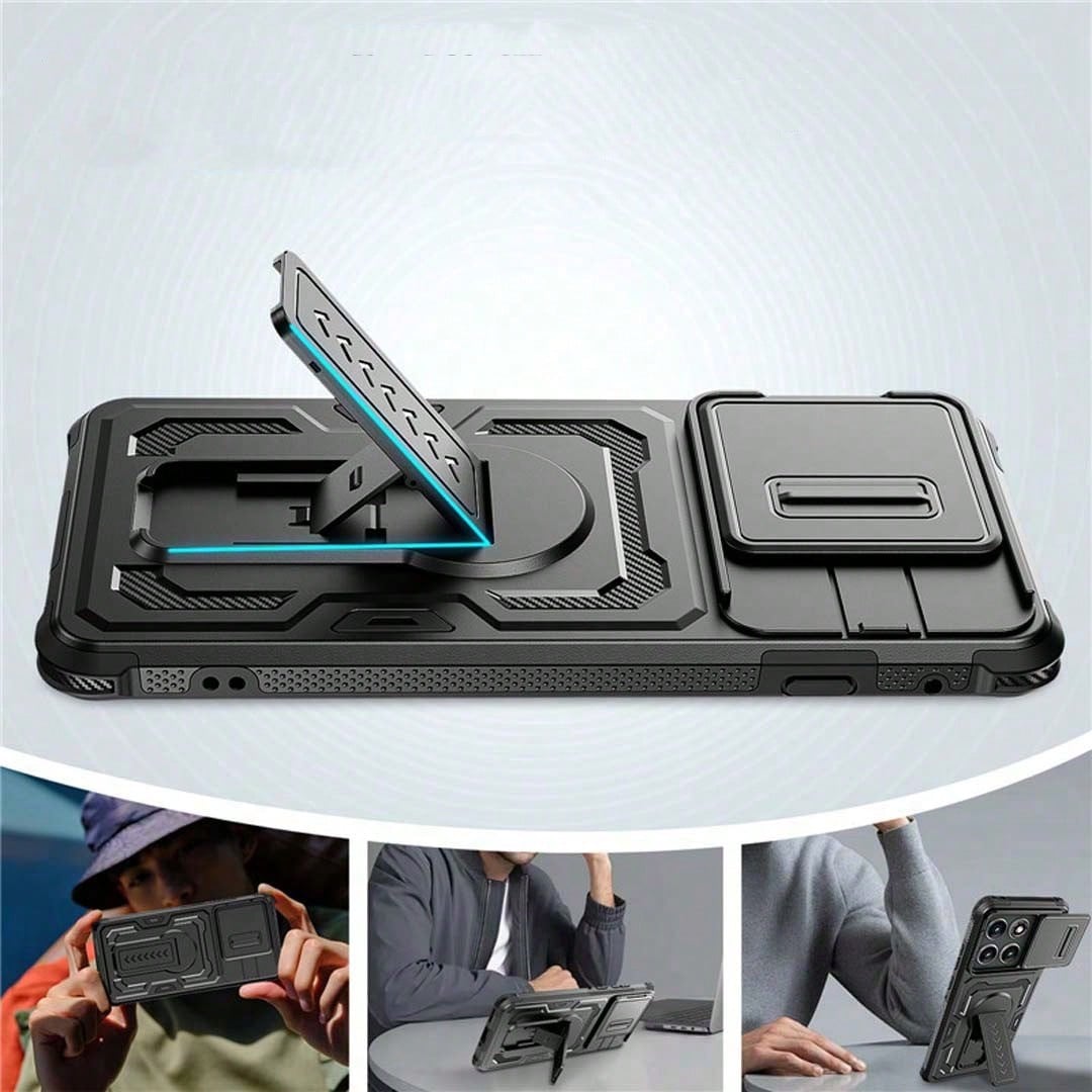 Sliding Window Armor Shockproof Phone Case For Moto G Stylus Heavy Duty Anti-Drop Protective Hard Back Cover