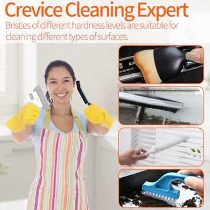 Small Crevice Cleaning Brush Set, Groove Gap Cleaning Tool For Cleaning Kitchen, Bathroom, Corner, Sink, Door, Blinds, Faucets, Window Track, Cup