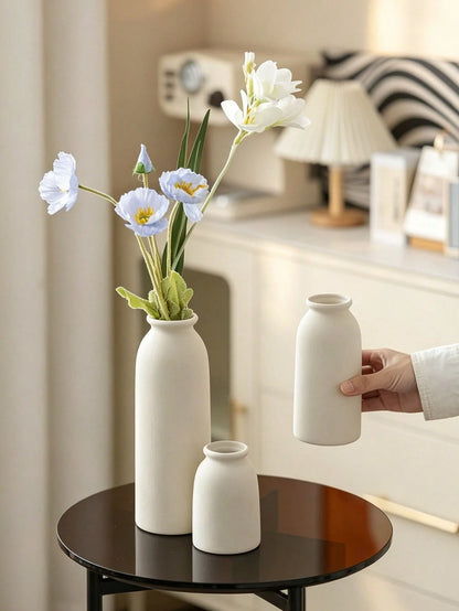 Small Flower Vases For Decor, Modern Boho Farmhouse Style, Decorative Vases For Pampas Grass & Dried Flowers,Artistic Vase For Floral Arrangements, Simple Living Room Exhibition Hall Decoration,Home D