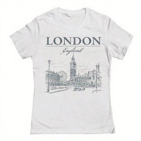 Social Collective London Tm Graphic Cotton Ladies Fitted-Shirt100% Comfortable Cotton Unisex Comfortable Retro Cotton T-Shirt-K91
