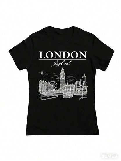 Social Collective London Tm Graphic Cotton Ladies Fitted-Shirt100% Comfortable Cotton Unisex Comfortable Retro Cotton T-Shirt-K91