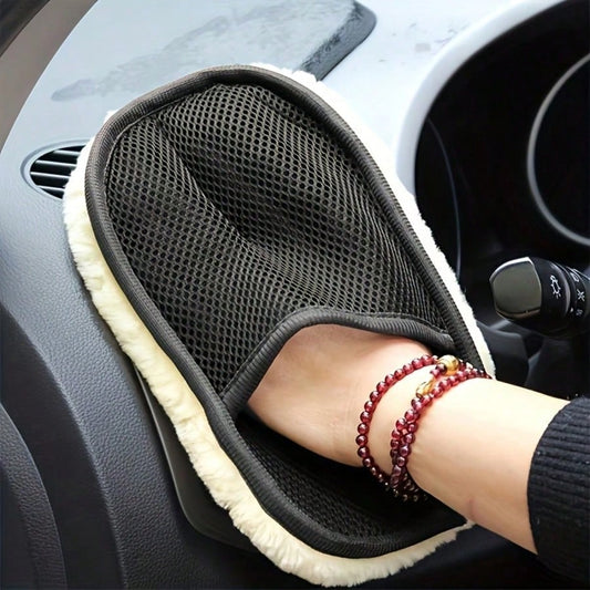 Soft Microfiber Car Cleaning Gloves, Gentle Detailing And Dusting, For Vehicle Maintenance, Easy To Clean, Coral Fleece Towel Car Wash Cloth, Strong Stain Removal, Thick And Anti-Shedding