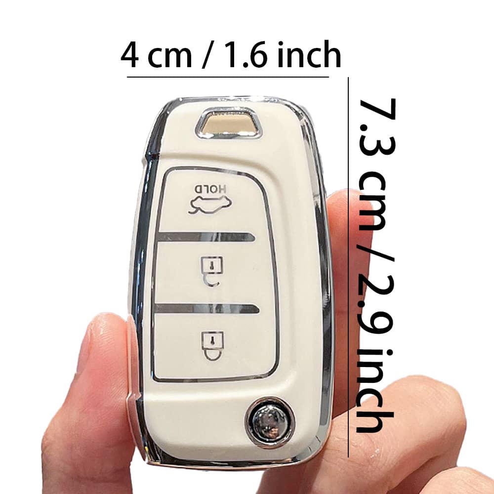 Soft TPU Key Fob Cover, Protective Case For Tucson, Sonata, Elantra, I40, Celesta And I35 Modern Car Keys- Durable Design, Convenient Key Pouch Suitable For 2020 New Accent, 2019 Ix35 Venue Car Key F