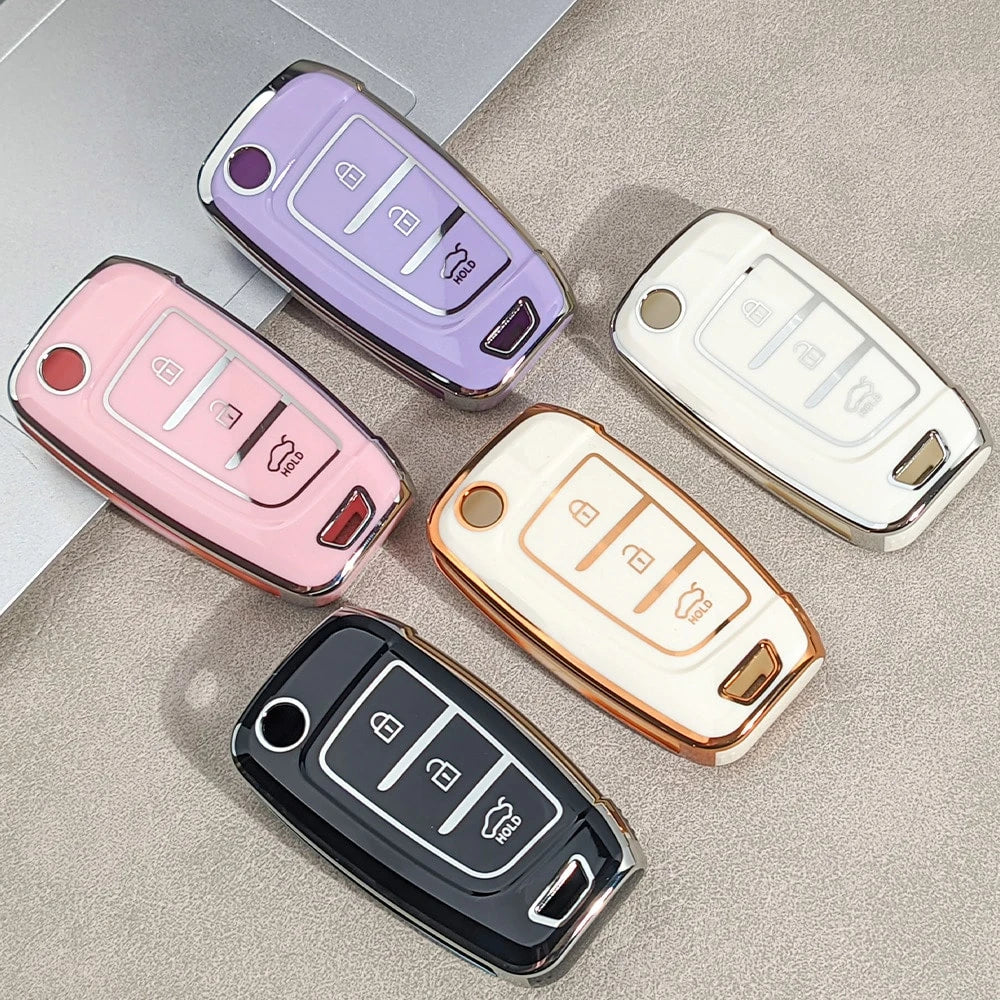 Soft TPU Key Fob Cover, Protective Case For Tucson, Sonata, Elantra, I40, Celesta And I35 Modern Car Keys- Durable Design, Convenient Key Pouch Suitable For 2020 New Accent, 2019 Ix35 Venue Car Key F