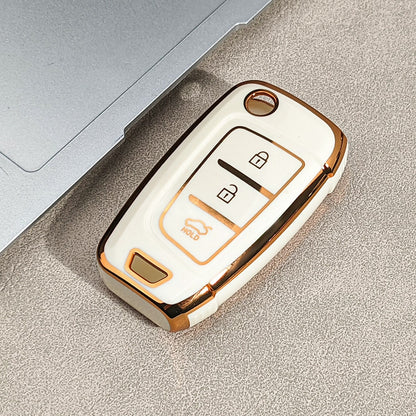 Soft TPU Key Fob Cover, Protective Case For Tucson, Sonata, Elantra, I40, Celesta And I35 Modern Car Keys- Durable Design, Convenient Key Pouch Suitable For 2020 New Accent, 2019 Ix35 Venue Car Key F