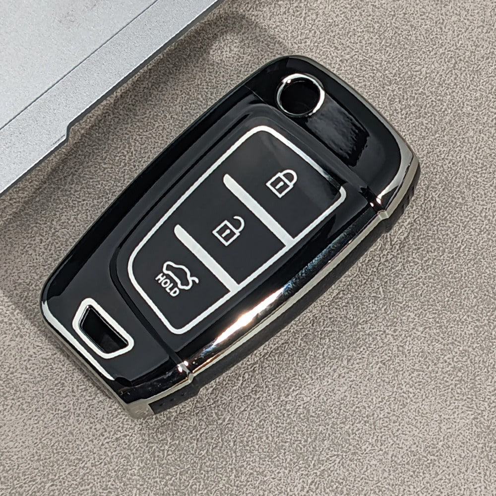 Soft TPU Key Fob Cover, Protective Case For Tucson, Sonata, Elantra, I40, Celesta And I35 Modern Car Keys- Durable Design, Convenient Key Pouch Suitable For 2020 New Accent, 2019 Ix35 Venue Car Key F
