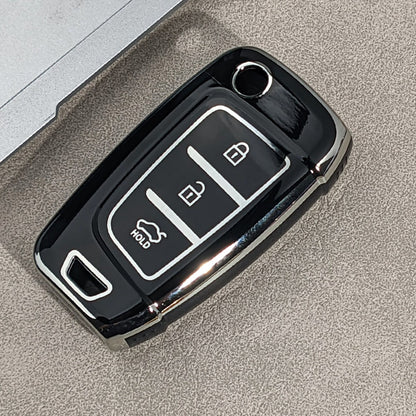 Soft TPU Key Fob Cover, Protective Case For Tucson, Sonata, Elantra, I40, Celesta And I35 Modern Car Keys- Durable Design, Convenient Key Pouch Suitable For 2020 New Accent, 2019 Ix35 Venue Car Key F