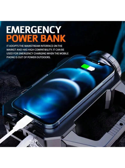 Solar Handheld Flashlight With USB Cable, 6 Modes Rechargeable Multifunction Lights Super Bright LED Searchlight, Lightweight Waterproof Portable Spotlight For Fishing Outdoor Camping Emergencies