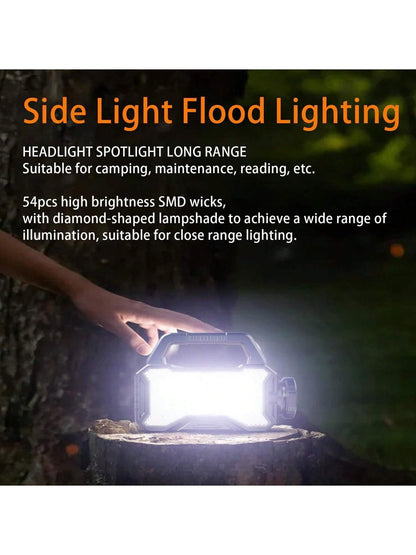 Solar Handheld Flashlight With USB Cable, 6 Modes Rechargeable Multifunction Lights Super Bright LED Searchlight, Lightweight Waterproof Portable Spotlight For Fishing Outdoor Camping Emergencies